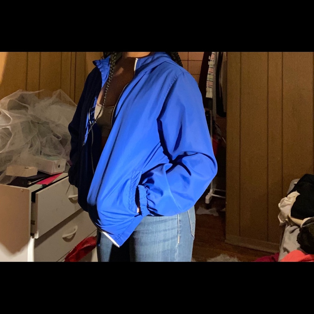 Blue bomber jacket